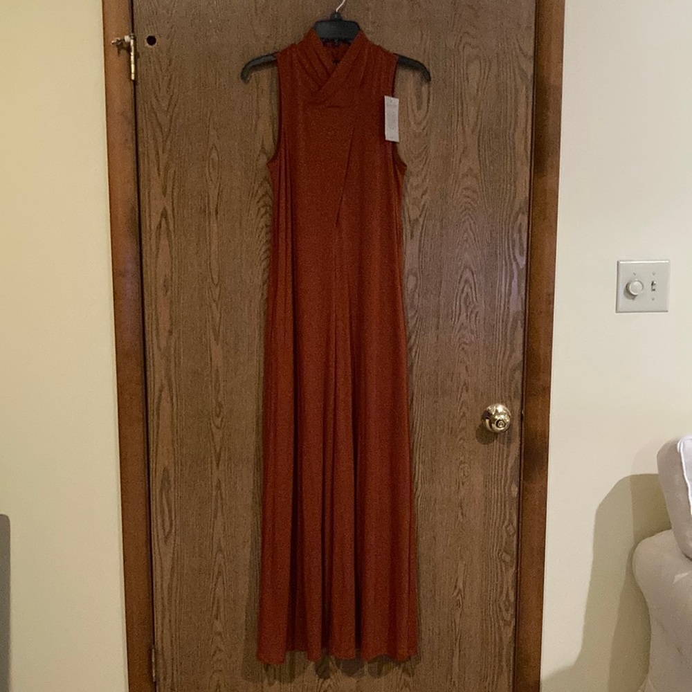 Garnet Hill Sleeveless Maxi Dress in Rust